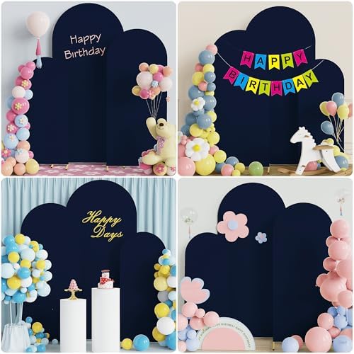 Arch Backdrop Cover 6FT,5FT,4FT Navy Blue Arch Covers Stretchy, alternate view 5