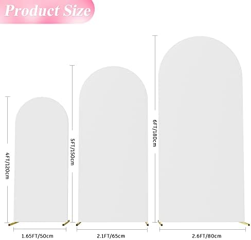 Arch Backdrop Cover 6FT,5FT,4FT White Arch Covers Stretchy Backdrop, alternate view 3