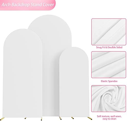 Arch Backdrop Cover 6FT,5FT,4FT White Arch Covers Stretchy Backdrop, alternate view 4