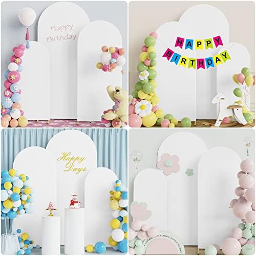 Arch Backdrop Cover 6FT,5FT,4FT White Arch Covers Stretchy Backdrop, alternate view 5