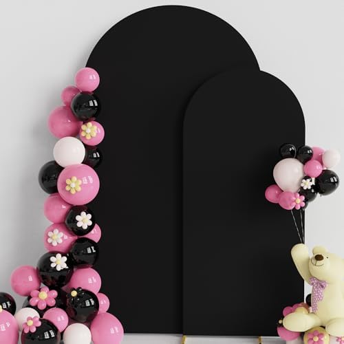 Arch Backdrop Cover, 7.2ft & 6ft, Arch Covers Stretchy Backdrop, Black in Black