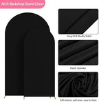 Arch Backdrop Cover, 7.2ft & 6ft, Arch Covers Stretchy Backdrop, Black in Black, alternate view 3
