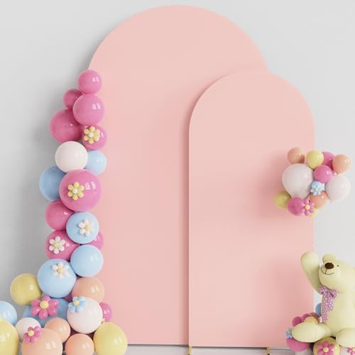 Arch Backdrop Cover, 7.2ft & 6ft, Arch Covers Stretchy Backdrop, Pale Pink in 7.2FT, 6FT in Pale Pink