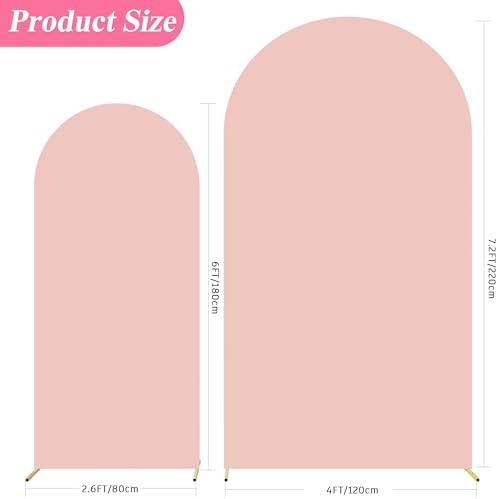 Arch Backdrop Cover, 7.2ft & 6ft, Arch Covers Stretchy Backdrop, Pale Pink in 7.2FT, 6FT in Pale Pink, alternate view 2