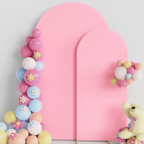 Arch Backdrop Cover, 7.2ft & 6ft, Arch Covers Stretchy Backdrop, Pink in Pink