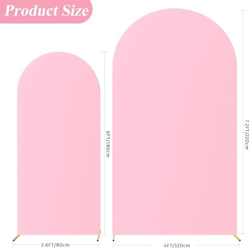 Arch Backdrop Cover, 7.2ft & 6ft, Arch Covers Stretchy Backdrop, Pink in Pink, alternate view 2