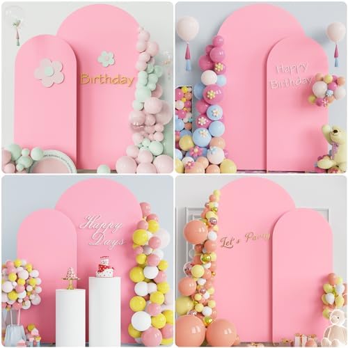 Arch Backdrop Cover, 7.2ft & 6ft, Arch Covers Stretchy Backdrop, Pink in Pink, alternate view 5