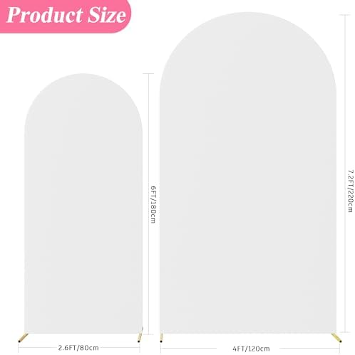 Arch Backdrop Cover, 7.2ft & 6ft, Arch Covers Stretchy Backdrop, White in White, alternate view 2