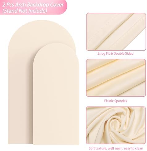 Arch Backdrop Cover 7.2FT, 6FT Beige Arch Covers Stretchy Backdrop in 7.2FT,6FT in Beige, alternate view 3
