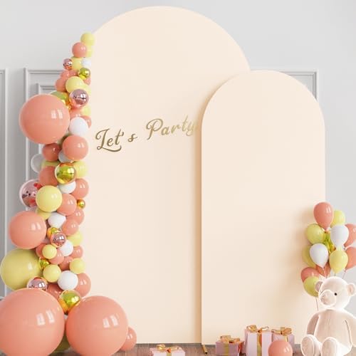 Arch Backdrop Cover 7.2FT, 6FT Beige Arch Covers Stretchy Backdrop in 7.2FT,6FT in Beige, alternate view 4