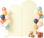 Arch Backdrop Cover - 7.2ft/6ft Double-Sided Stretch Spandex Beige Arch Cover for Wedding Birthday Party