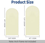 Arch Backdrop Cover - 7.2ft/6ft Double-Sided Stretch Spandex Beige Arch Cover for Wedding Birthday Party, alternate view 2