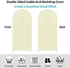 Arch Backdrop Cover - 7.2ft/6ft Double-Sided Stretch Spandex Beige Arch Cover for Wedding Birthday Party, alternate view 5