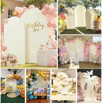 Arch Backdrop Cover - 7.2ft/6ft Double-Sided Stretch Spandex Beige Arch Cover for Wedding Birthday Party, alternate view 7