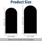 Arch Backdrop Cover - 7.2ft/6ft Double-Sided Stretch Spandex Black Arch Cover for Wedding Birthday Party, alternate view 2