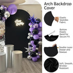 Arch Backdrop Cover - 7.2ft/6ft Double-Sided Stretch Spandex Black Arch Cover for Wedding Birthday Party, alternate view 3