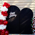 Arch Backdrop Cover - 7.2ft/6ft Double-Sided Stretch Spandex Black Arch Cover for Wedding Birthday Party, alternate view 6