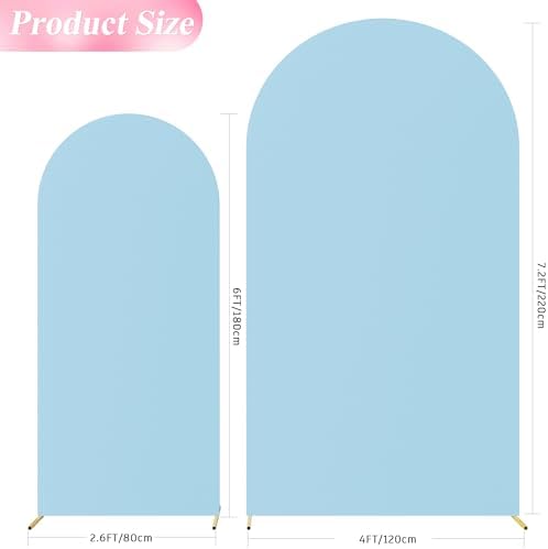 Arch Backdrop Cover 7.2FT, 6FT Dusty Blue Arch Covers Stretchy in 7.2FT,6FT in Dusty Blue, alternate view 2