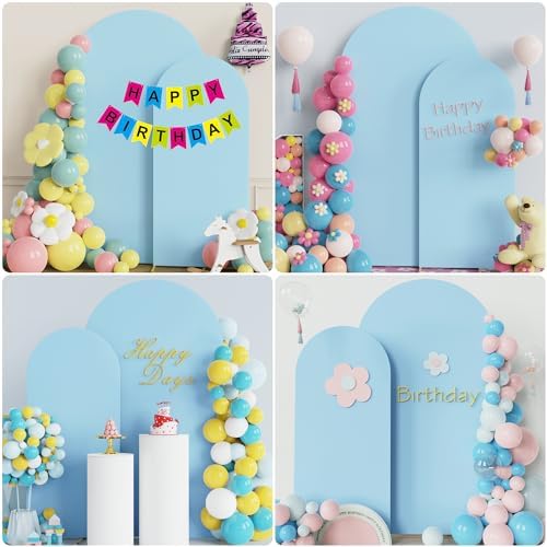 Arch Backdrop Cover 7.2FT, 6FT Dusty Blue Arch Covers Stretchy in 7.2FT,6FT in Dusty Blue, alternate view 4