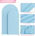 Arch Backdrop Cover 7.2FT, 6FT Dusty Blue Arch Covers Stretchy in 7.2FT,6FT in Dusty Blue, alternate view 5