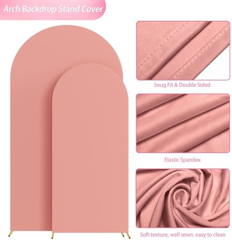 Arch Backdrop Cover 7.2FT,6FT Dusty Rose Arch Covers Stretchy in 7.2FT,6FT in Dusty Rose, alternate view 5