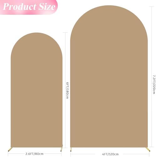 Arch Backdrop Cover 7.2FT, 6FT Khaki Arch Covers Stretchy Backdrop in 7.2FT,6FT in Khaki, alternate view 2