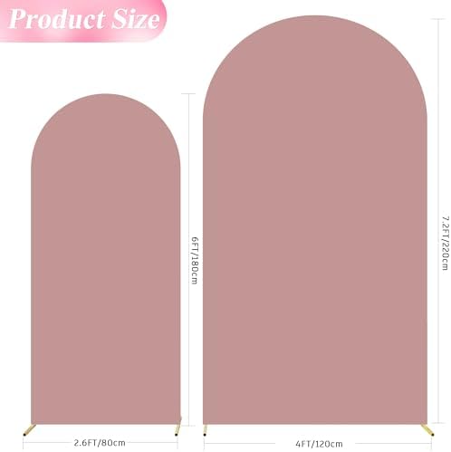 Arch Backdrop Cover 7.2FT, 6FT Light Rose Arch Cover Stretchy in 7.2FT,6FT in Light Dusty Rose, alternate view 2
