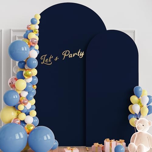 Arch Backdrop Cover 7.2FT, 6FT Nude Brown Arch Cover Stretchy in 7.2FT,6FT in Navy Blue, alternate view 3