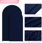 Arch Backdrop Cover 7.2FT, 6FT Nude Brown Arch Cover Stretchy in 7.2FT,6FT in Navy Blue, alternate view 5