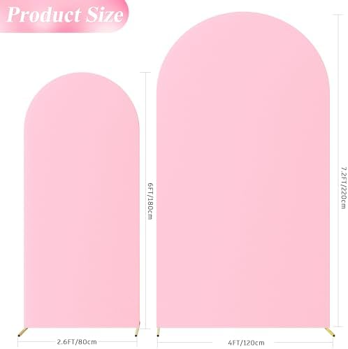 Arch Backdrop Cover 7.2FT, 6FT Pink Arch Covers Stretchy Backdrop in 7.2FT,6FT in Pink, alternate view 2