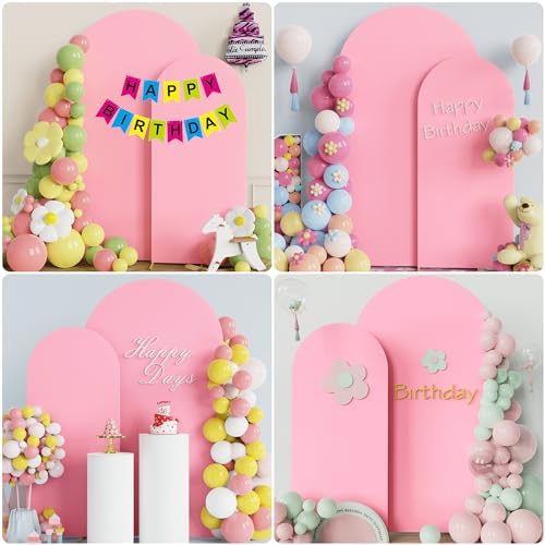 Arch Backdrop Cover 7.2FT, 6FT Pink Arch Covers Stretchy Backdrop in 7.2FT,6FT in Pink, alternate view 4