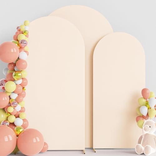 Arch Backdrop Cover 8FT,7.2FT,6.6FT Beige Arch Covers Stretchy