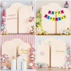 Arch Backdrop Cover 8FT,7.2FT,6.6FT Beige Arch Covers Stretchy, alternate view 4
