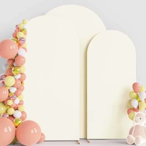 Arch Backdrop Cover 8FT,7.2FT,6.6FT Ivory Arch Covers Stretchy