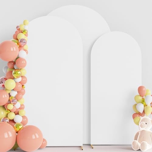 Arch Backdrop Cover 8FT,7.2FT,6.6FT White Arch Covers Stretchy