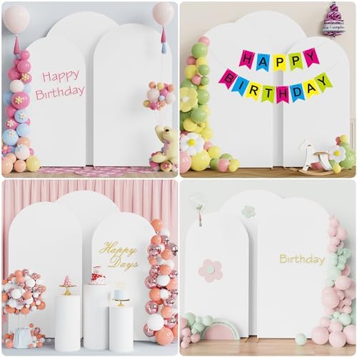 Arch Backdrop Cover 8FT,7.2FT,6.6FT White Arch Covers Stretchy, alternate view 4