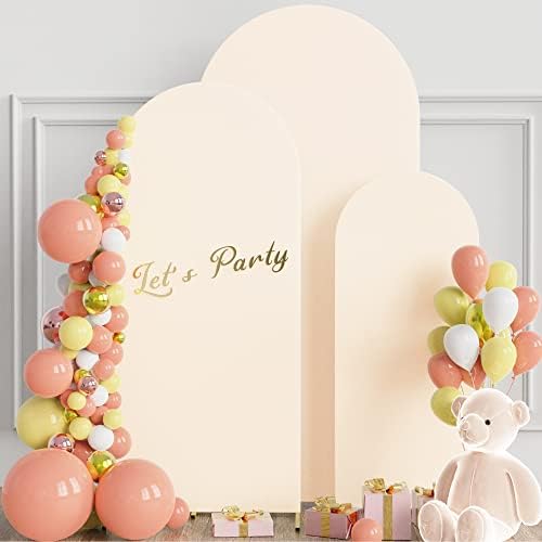 Arch Backdrop Cover Arch Covers Strethy Backdrop Set of 3 Beige, alternate view 2