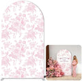 Arch Backdrop Cover Baby in Bloom Baby Shower Elastic Spandex Fabric Blue Pink Flower Floral Bows Girl Birthday
