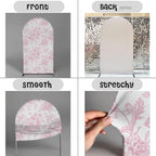 Arch Backdrop Cover Baby in Bloom Baby Shower Elastic Spandex Fabric Blue Pink Flower Floral Bows Girl Birthday, alternate