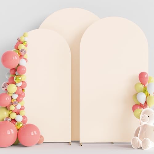 Arch Backdrop Cover Beige Covers Stretchy Backdrop 7.2FT,6.6FT,6FT