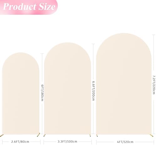 Arch Backdrop Cover Beige Covers Stretchy Backdrop 7.2FT,6.6FT,6FT, alternate view 2