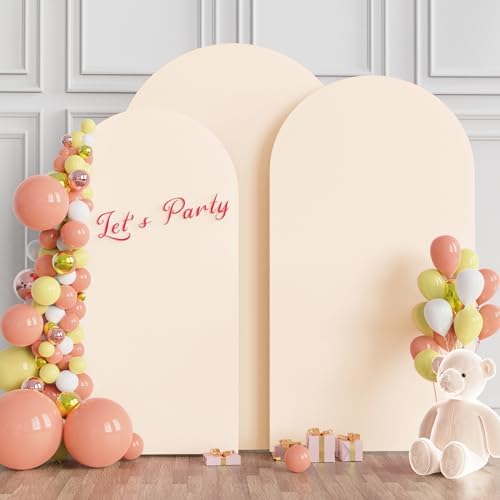 Arch Backdrop Cover Beige Covers Stretchy Backdrop 7.2FT,6.6FT,6FT, alternate view 3