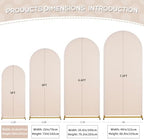 Arch Backdrop Cover Beige Spandex Fitted 5FT Wedding Arch Covers in 2.2ftx5ft in Beige, alternate view 5