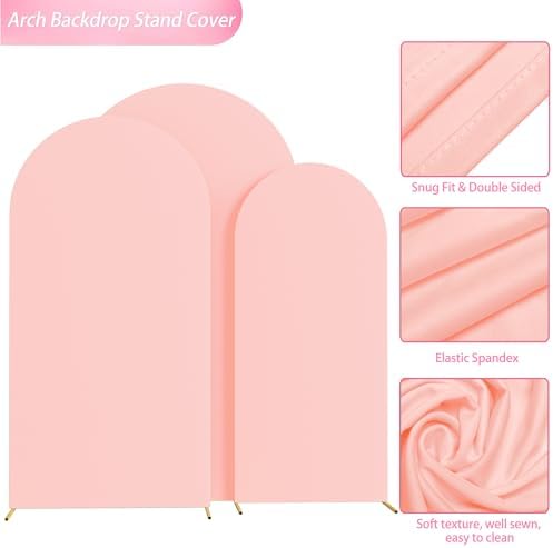 Arch Backdrop Cover Blush Pink Arch Cover Stretchy 7.2FT,6.6FT,6FT, alternate view 3