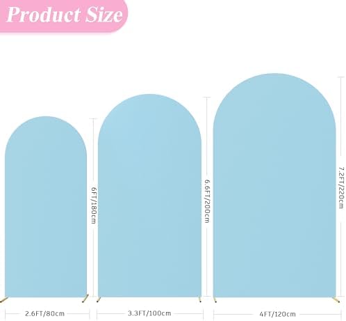Arch Backdrop Cover Dusty Blue Cover Stretchy 7.2FT,6.6FT,6FT, alternate view 2