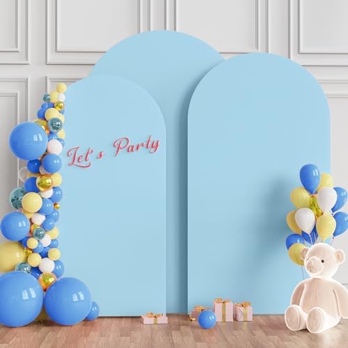 Arch Backdrop Cover Dusty Blue Cover Stretchy 7.2FT,6.6FT,6FT, alternate view 3