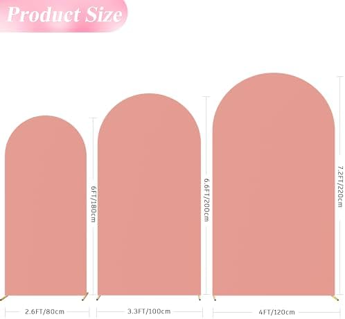 Arch Backdrop Cover Dusty Rose Arch Cover Strethy 7.2FT,6.6FT,6FT, alternate view 3