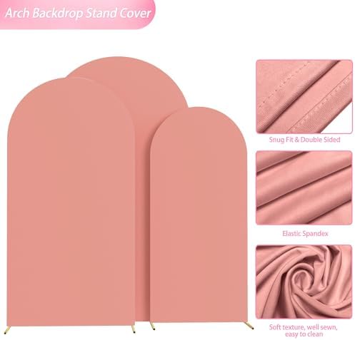 Arch Backdrop Cover Dusty Rose Arch Cover Strethy 7.2FT,6.6FT,6FT, alternate view 5