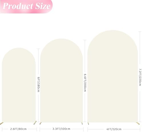 Arch Backdrop Cover Ivory Arch Covers Stretchy 7.2FT,6.6FT,6FT, alternate view 2