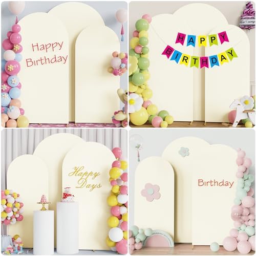 Arch Backdrop Cover Ivory Arch Covers Stretchy 7.2FT,6.6FT,6FT, alternate view 4